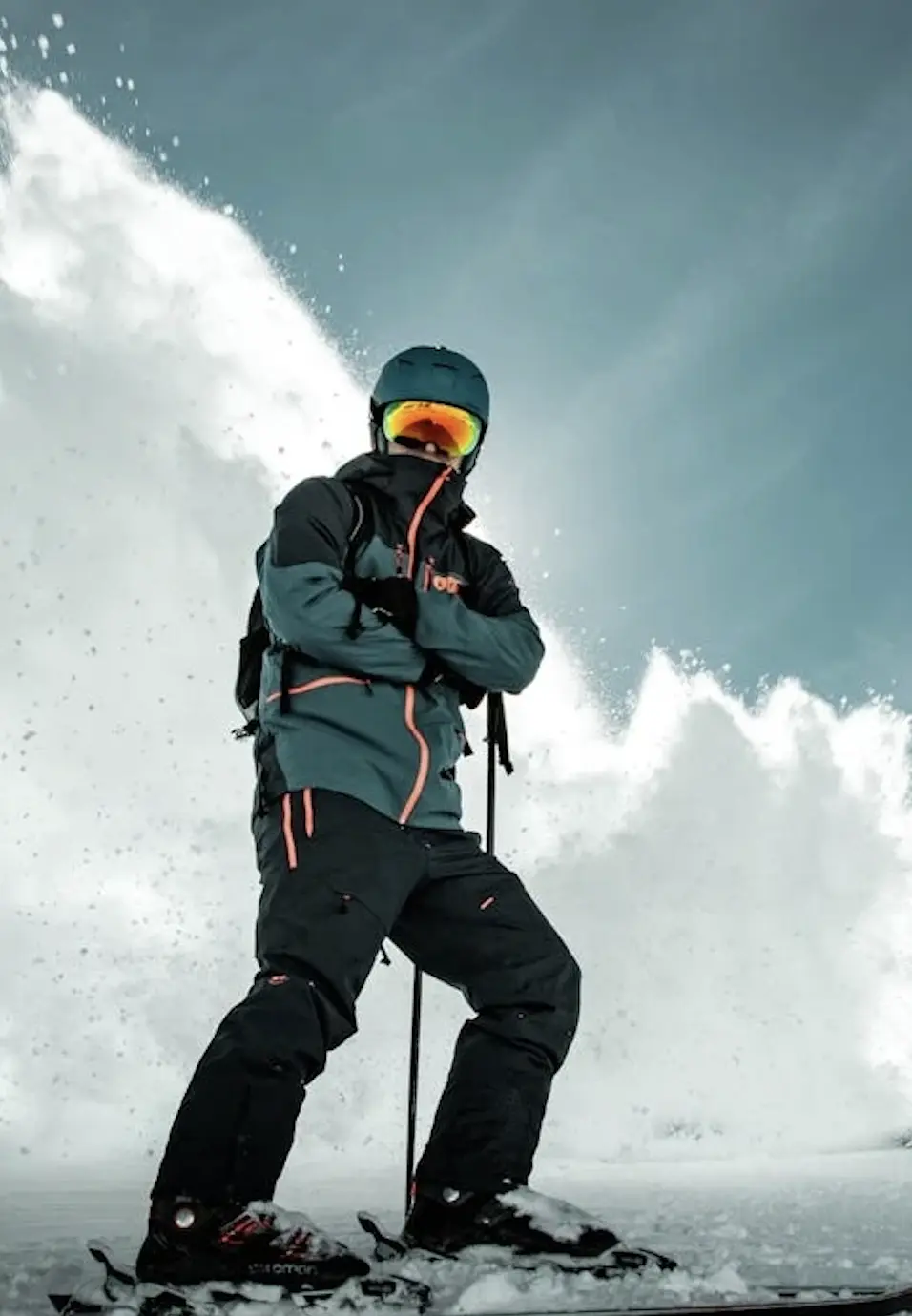 man wearing ski goggles